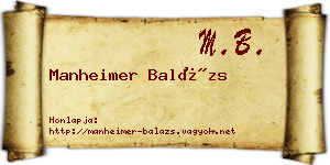 Manheimer Balázs névjegykártya