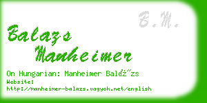 balazs manheimer business card